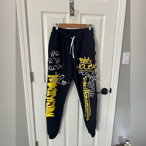 University of Michigan graffiti sweat pants
